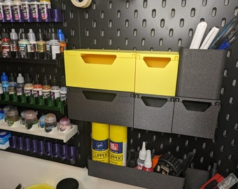 Storage boxes for IKEA SKADIS Pegboard, Storage drawer for wallmounted pegboard, storage bin for pegboard Organizers for SKADIS pegboards