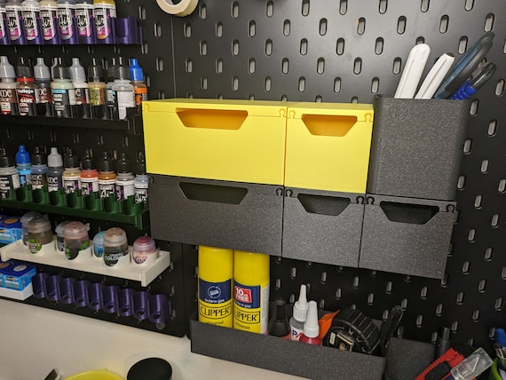 Storage boxes for IKEA SKADIS Pegboard, Storage drawer for wallmounted pegboard, storage bin for pegboard Organizers for SKADIS pegboards