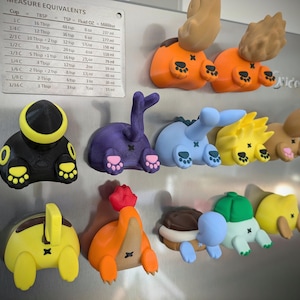 Poké Bums - Magnetic Cute Kavai Creature Bums – 3D Printed Poké magnets Fridge & Board Magnets, Gift for him, gift for her, gift for kid,