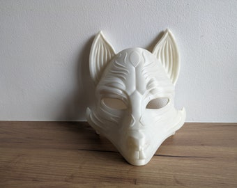 Wearable Kitsune mask /Wearable Japanese Fox mask/Japanese mask for Cosplay/Japanese Folclore/Cosplay accessory/Anime mask