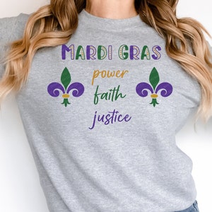 Svg Mardi Gras, jaune vert violet svg, svg Power Faith Justice, svg de la Nouvelle-Orléans, SVG, EPS, PNG, Jpg, conception numérique Dxf. Fichiers coupés Svg