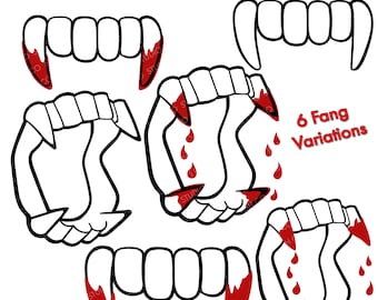 Vampirzähne/Zähne Halloween SVG Bundle - EPS, PNG, Dxf für Cricut Projekte