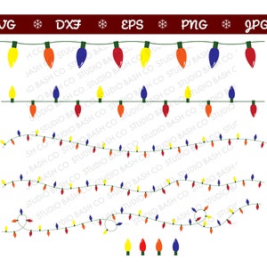 Christmas Lights SVG, Lights, Christmas Tree, Tree Lights, Bulbs EPS, PNG, Jpg, Dxf Design Download, Shirt, Mug, Digital Design