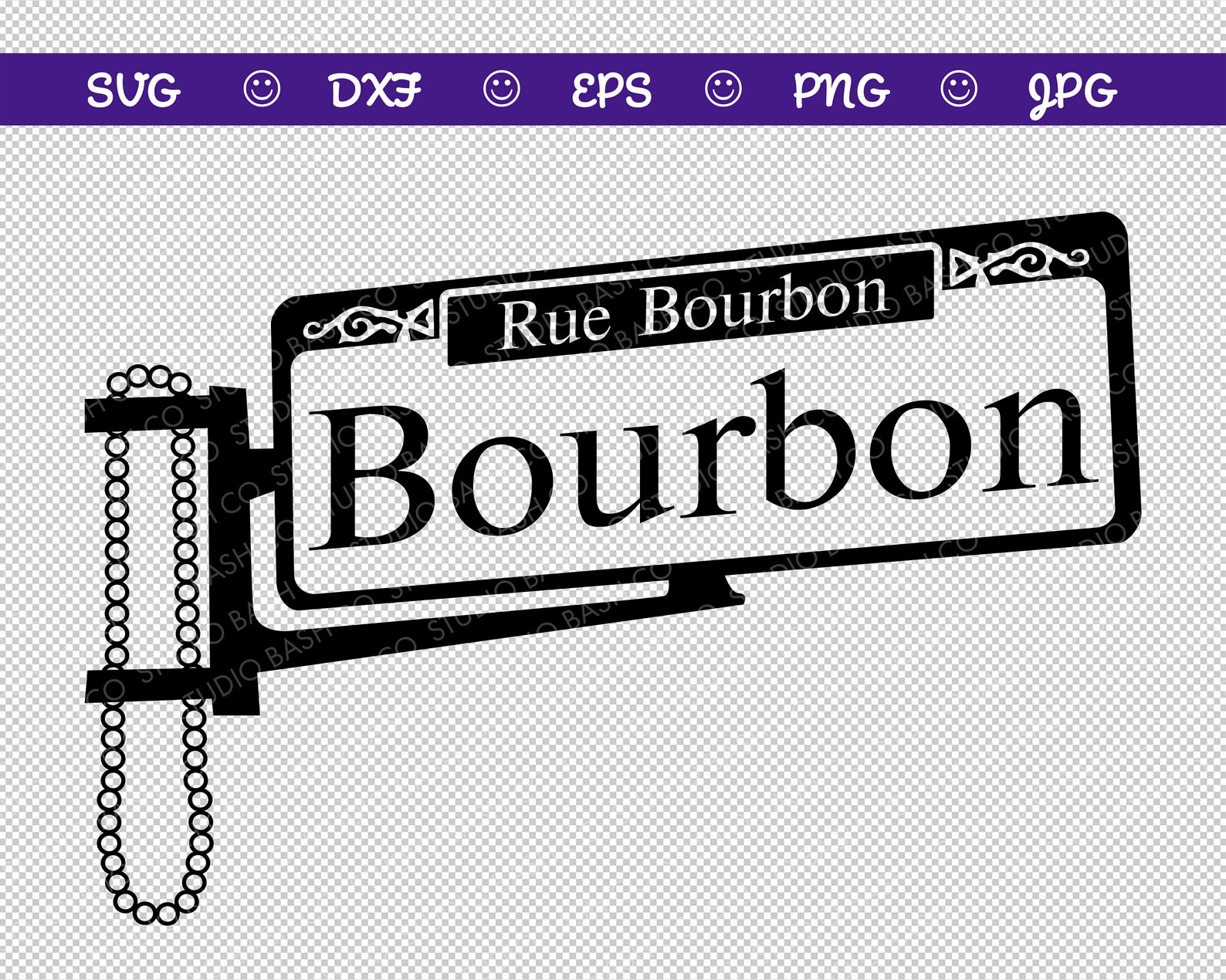 Mardi Gras Svg Bourbon Street Sign Svg New Orleans Svg SVG - Etsy