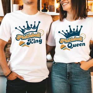 Pickleball King e Queen SVG Designs / Download istantaneo per camicie, borse e altro - File digitale per artigianato fai da te e regali
