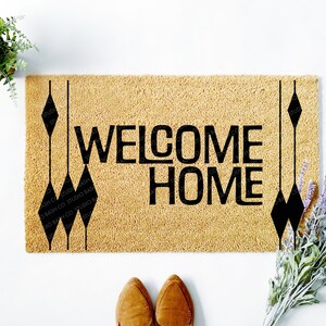 Welcome Home Door Mat Svg, Mid Century Modern Svg, Doormat Stencil Svg ...
