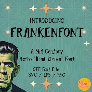 Mid-Century Modern Serif Font Frankenfont with Retro 1950s & 1960s Vintage Vibe