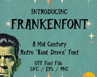 Mid-Century Modern Serif Font Frankenfont with Retro 1950s & 1960s Vintage Vibe