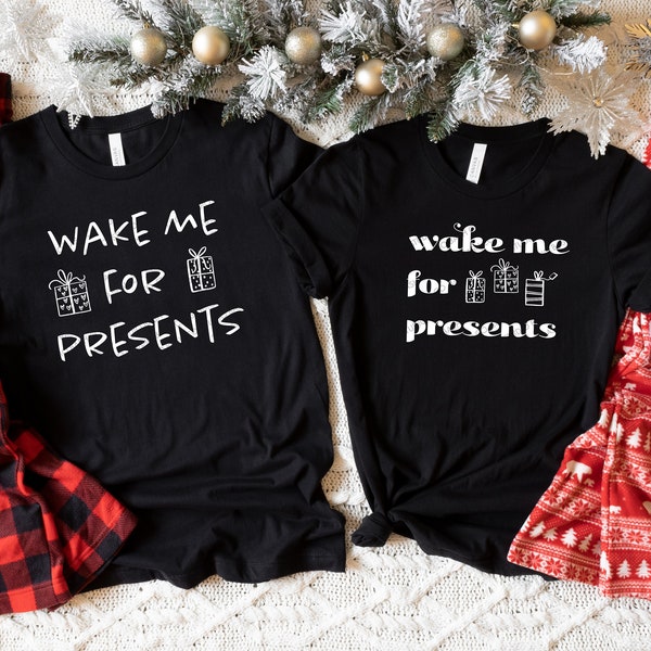 Wake Me for Presents!! SVG, His and Hers, Bundle, Merry Christmas, EPS, PNG, Jpg, Dxf Design Download, Shirt, Mug, Digital Design