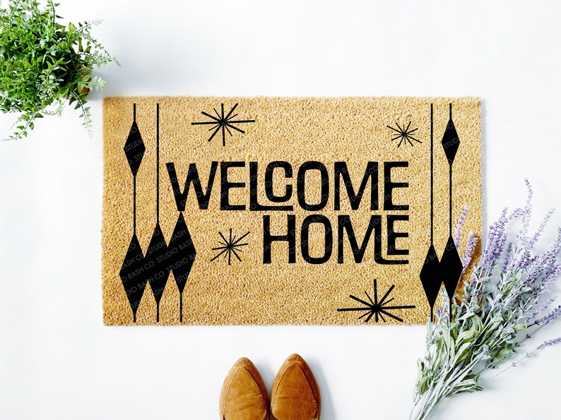 Home Door Mat Svg Mid Century Modern Svg Doormat Etsy