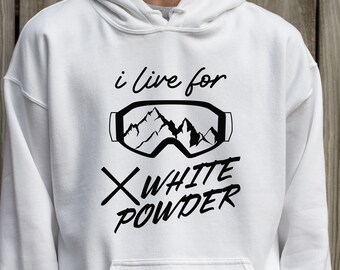 Skiing White Powder Mountains Design | SVG, PNG, DXF (Digital Download)