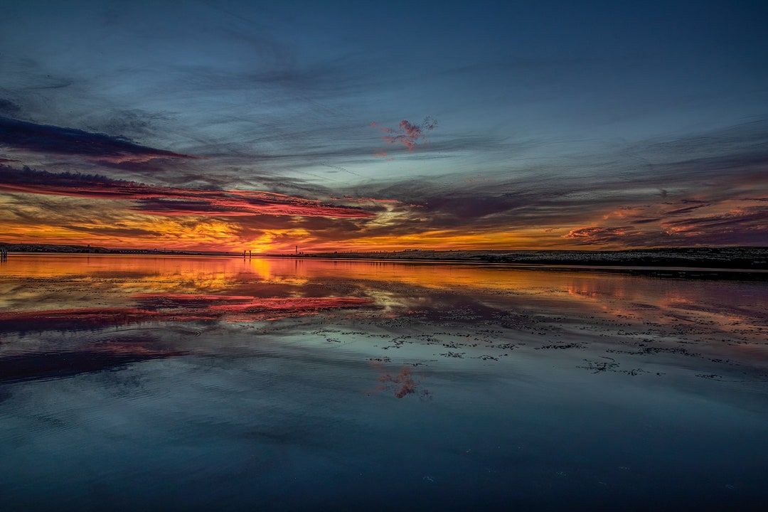 Sunset With Amazing Reflections, Landscape Photography, Digital ...
