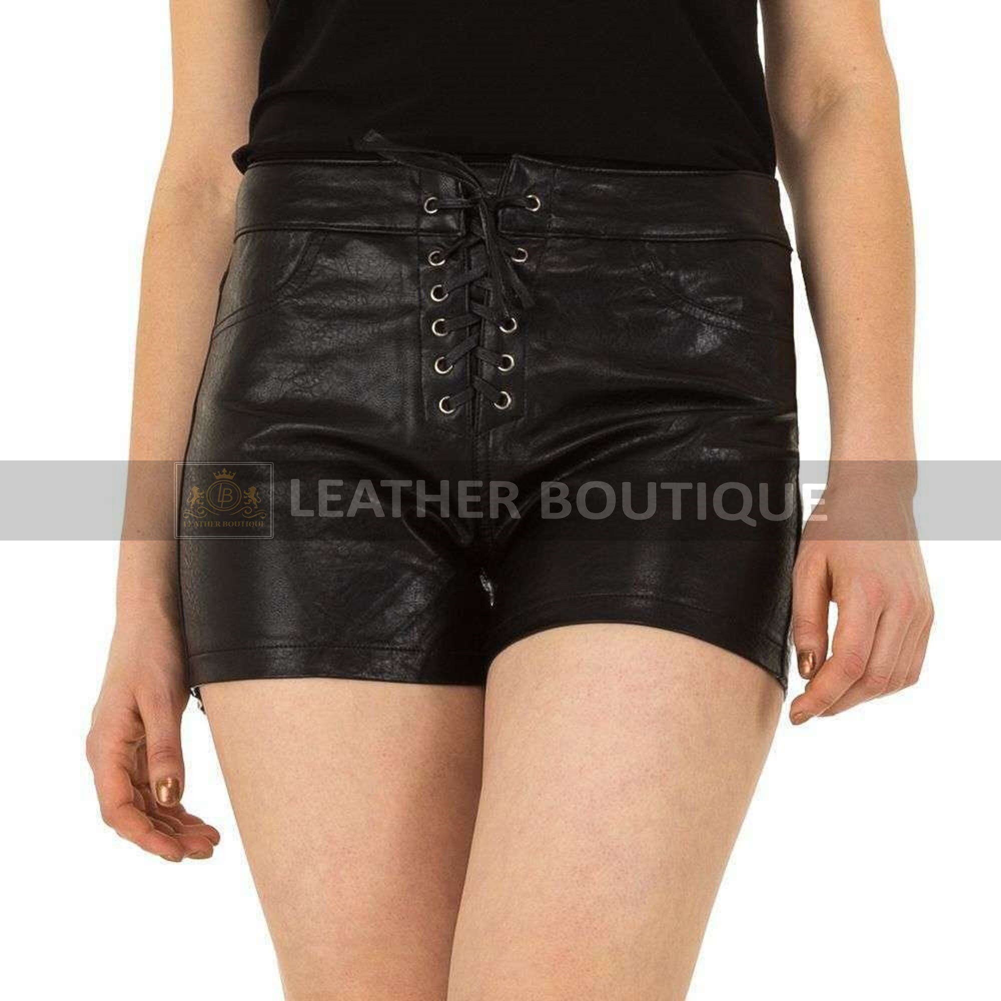 Womens Genuine Sheep Leather Shorts 