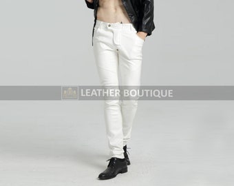 White Leather Pants - Etsy Australia