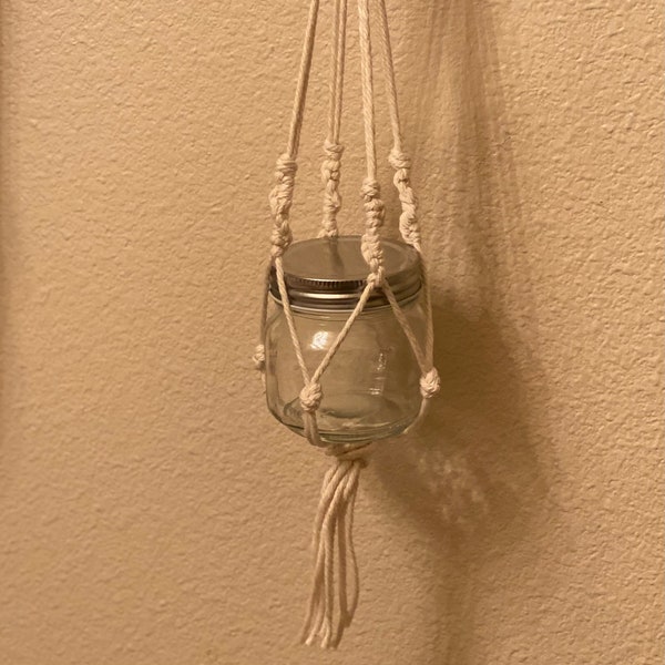 Macrame Plant Hanger with Mason Jar Pot