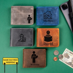 Ideas de regalos para arquitectos / Regalo para arquitectos / Regalo para él / Billetera de cuero personalizada / Regalo para hijo / Regalo para papá / Billetera con foto personalizada