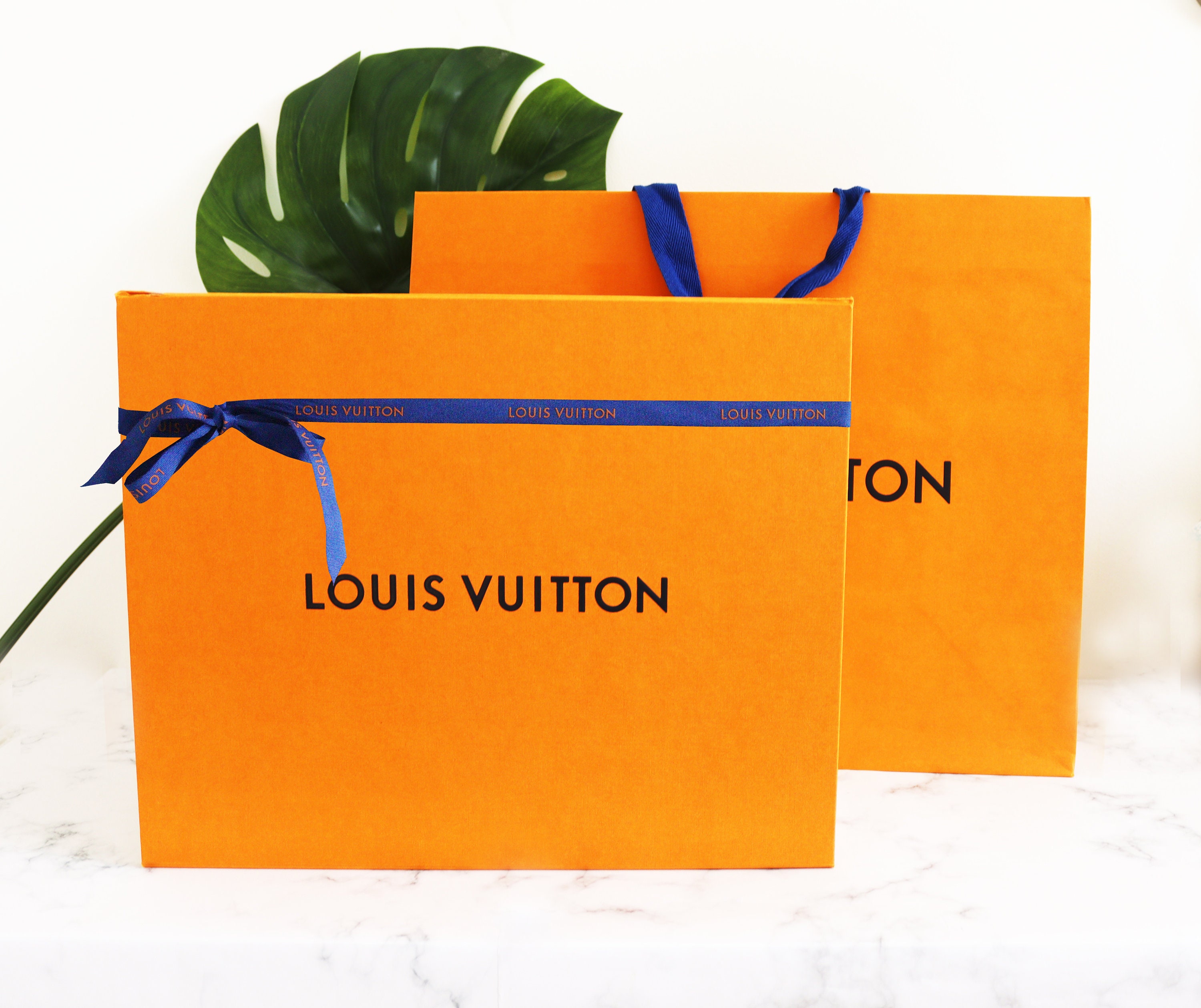 Authentic Louis Vuitton Gift Bag Paper Shopping Bags, Box, Ribbon, and dust  bag