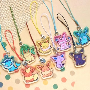 Mini portachiavi con ciondolo per telefono Eeveelution Pokes