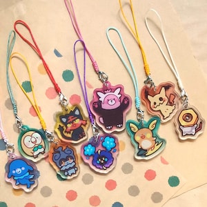 Gen 7 Pokes Phone charm mini keychain