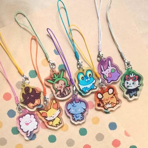 Gen 6 Pokes Phone charm mini keychain