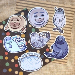 Pegatina brillante de la foca tonta y fea Phat Phoques / Memes de animales