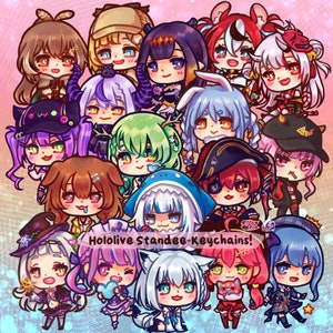 Standee Hololive EN JP Vtuber Acrylic Charms Keychain