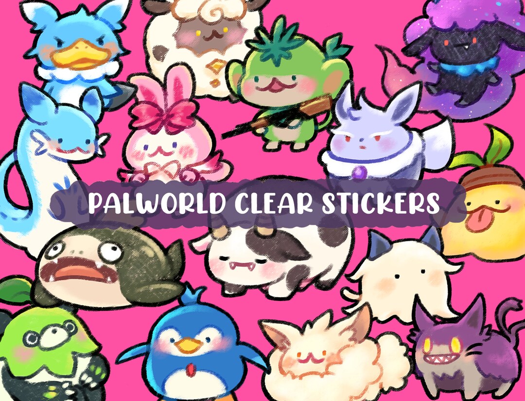 Palworld Transparent Sticker Sheets Cute Waterproof Clear Stickers - Etsy