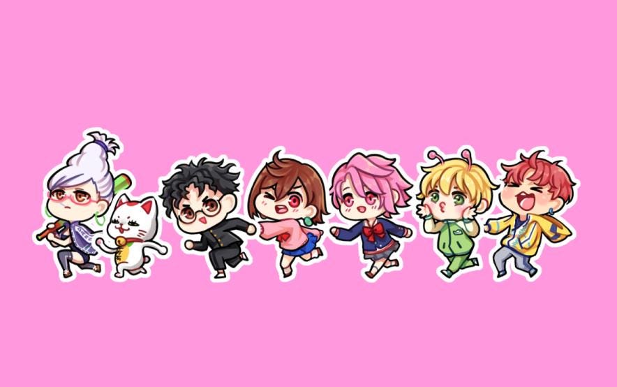 DDD Chibi Anime Characters Sticker Set and Standees - Etsy
