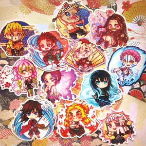 Dämon Chibi Anime Zeichen Aufkleber Set wasserdicht laminiert Geschenk Kunst