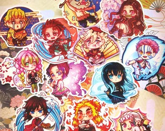 Demon Chibi Anime characters Sticker Set Waterproof Laminated Gift Art