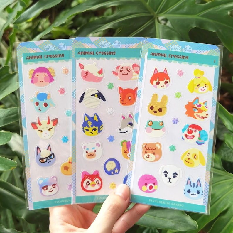 ACNH Animal Crossing Transparent Clear Stickers Waterproof - Etsy