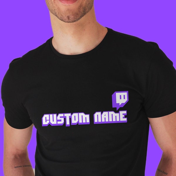 Custom Twitch Channel Logo Shirt, Twitch Tv Tee, Customised Channel Name, Streamer Name Tee, Any Name Name Shirt, Twitch Username Logo