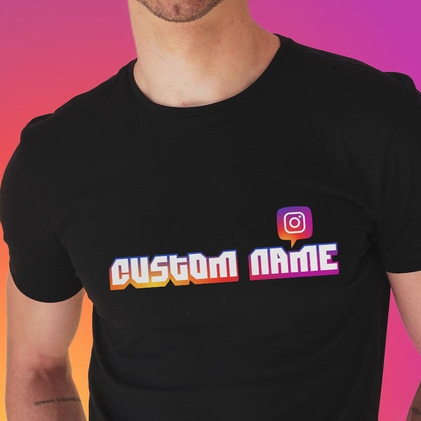 Custom Instagram Logo/Name Shirt, Personalized Influencer Hoodie, Streamer Name Tee, Any Name Name Sweatshirt, Insta Username Social Tee