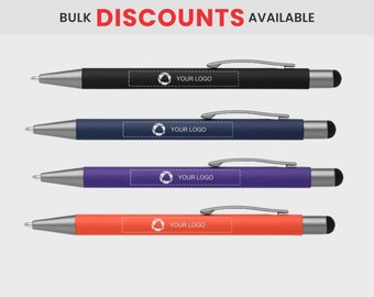 100 Personalized Ballpoint Pens Bulk, Custom Corporate Text/ Logo, Promotional Marketing, Parties, Events, Laser Engraved Pen, Branded Teams