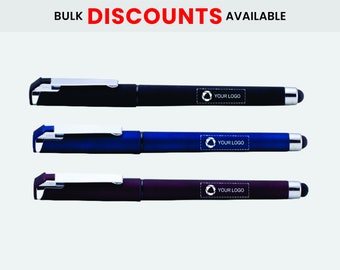 100 Personalized Ballpoint Pens Bulk, Custom Corporate Text/ Logo, Promotional Marketing, Parties, Events, Gel Pen, Branded Teams