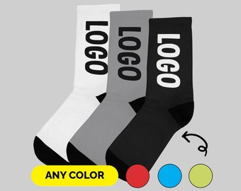 Custom Text/Image/Logo On Socks, Customizable Branded Socks For Company/Business, Printed Socks For Teams, Custom Sportsman Athletic Socks