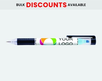 100 Personalized Ballpoint Pens Bulk, Denver Pen, Custom Corporate Text/ Logo, Promotional Marketing, Branded Teams, Parties, Events