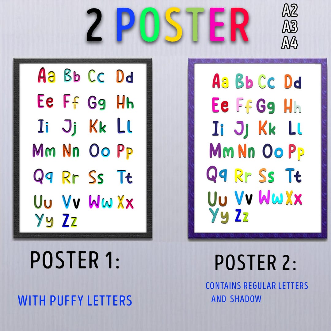 2 Alphabet Poster, Alphabet Chart, Classroom Decor, Alphabet - Etsy