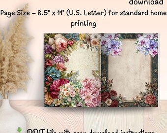 Blank Notebook Junk journal paper, junk journal supplies, junk journal kits, Blank Notebook pages, blank junk journal scrapbook, lined paper