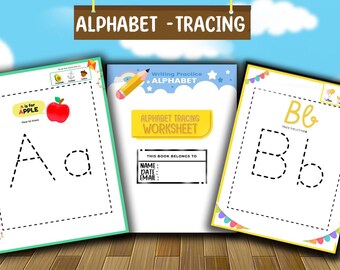 Alphabet Tracing Worksheets, ABC Handwriting Practice, Kindergarten Prep (PDF Download)