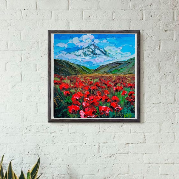 Red Poppy Painting - Etsy