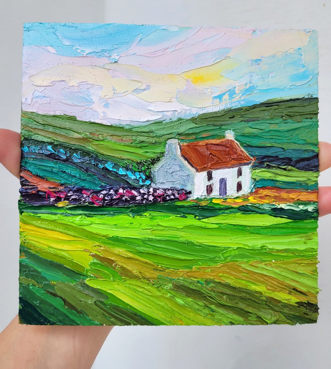 Ireland Painting Ireland Landscape Original Art Impasto Oil Painting