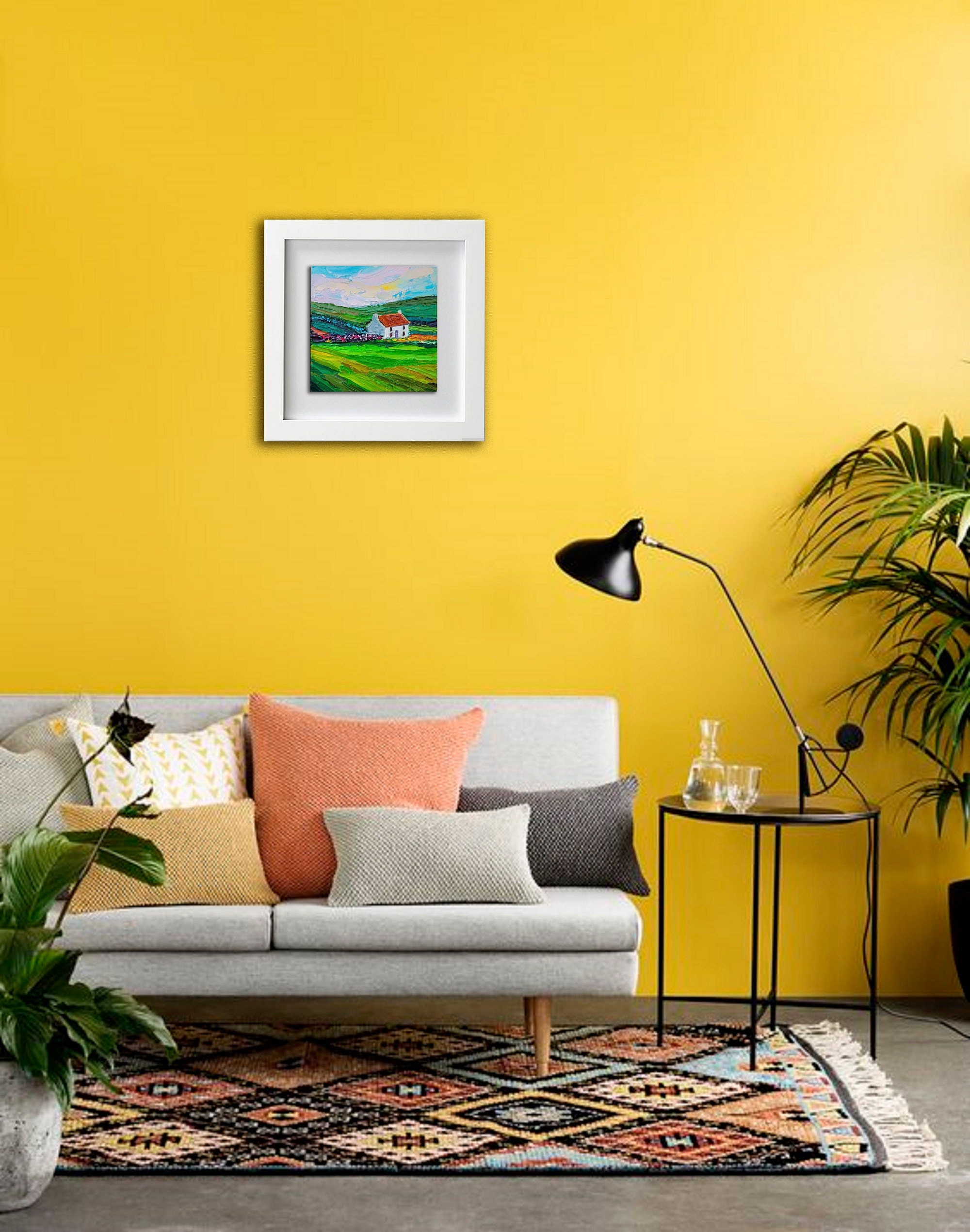 Ireland Painting Ireland Landscape Original Art Impasto Oil Painting 6x6 Irish Painting Cottage