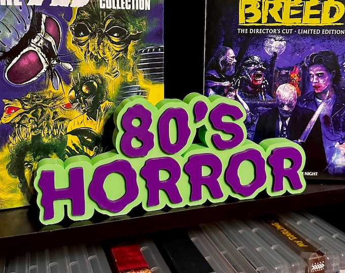 80's Horror Sign / Bookcase Display / Shelf Display - Etsy