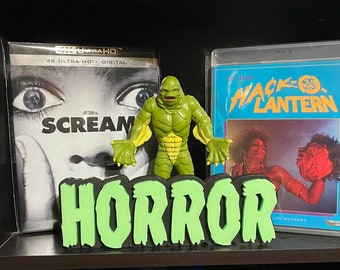 Horror Genre Sign / Horror logo / bookcase display / shelf display