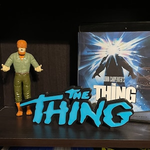 The Thing Sign / Horror movie logo / bookcase display / shelf display