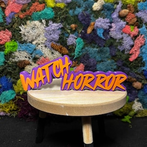 Watch Horror Sign / Horror logo / bookcase display / shelf display
