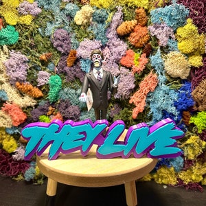 They Live Sign / Horror movie logo / bookcase display / shelf display