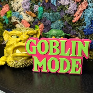 Goblin Mode !! Sign / bookcase display / shelf display