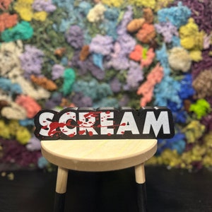 Scream Sign / Bloody Scream logo / bookcase display / shelf display